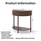 TUYOHW Table console demi-lune motif vague, table d'entrée avec 2 tiroirs, table de canapé en bois avec étagère inférieure pour salon, couloir, chambre