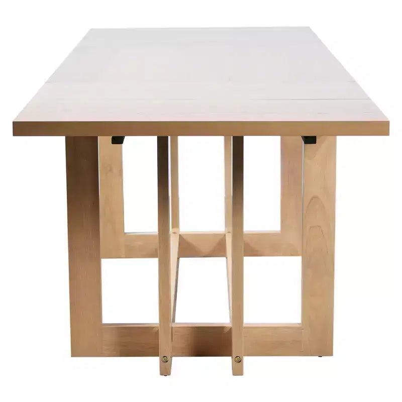 GDFStudio Ebony 82 Table à manger extensible en bois d'hévéa avec deux rallonges amovibles de 12 pouces et pieds en tréteaux