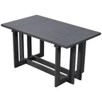 GDFStudio Ebony 82 Table à manger extensible en bois d'hévéa avec deux rallonges amovibles de 12 pouces et pieds en tréteaux