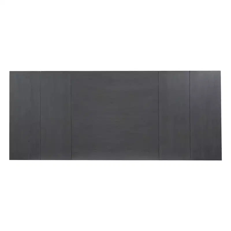 GDFStudio Ebony 82 Table à manger extensible en bois d'hévéa avec deux rallonges amovibles de 12 pouces et pieds en tréteaux