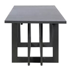 GDFStudio Ebony 82 Table à manger extensible en bois d'hévéa avec deux rallonges amovibles de 12 pouces et pieds en tréteaux