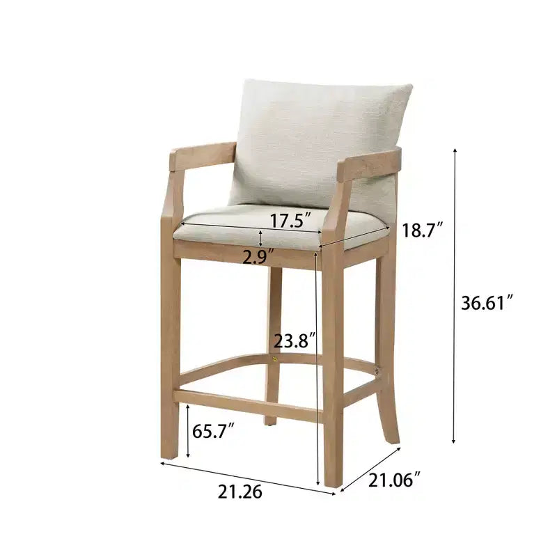 Tabourets de comptoir rembourrés Christopher Knight Home Flora en bois d'hévéa rustique avec dossier incurvé et oreillers (Lot de 2)