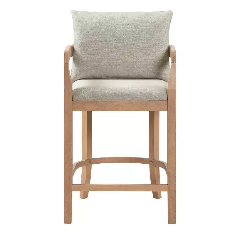 Tabourets de comptoir rembourrés Christopher Knight Home Flora en bois d'hévéa rustique avec dossier incurvé et oreillers (Lot de 2)
