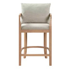 Tabourets de comptoir rembourrés Christopher Knight Home Flora en bois d'hévéa rustique avec dossier incurvé et oreillers (Lot de 2)