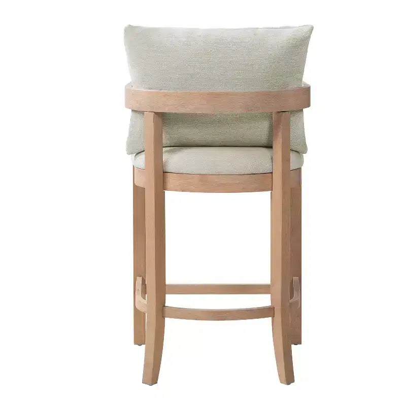 Tabourets de comptoir rembourrés Christopher Knight Home Flora en bois d'hévéa rustique avec dossier incurvé et oreillers (Lot de 2)