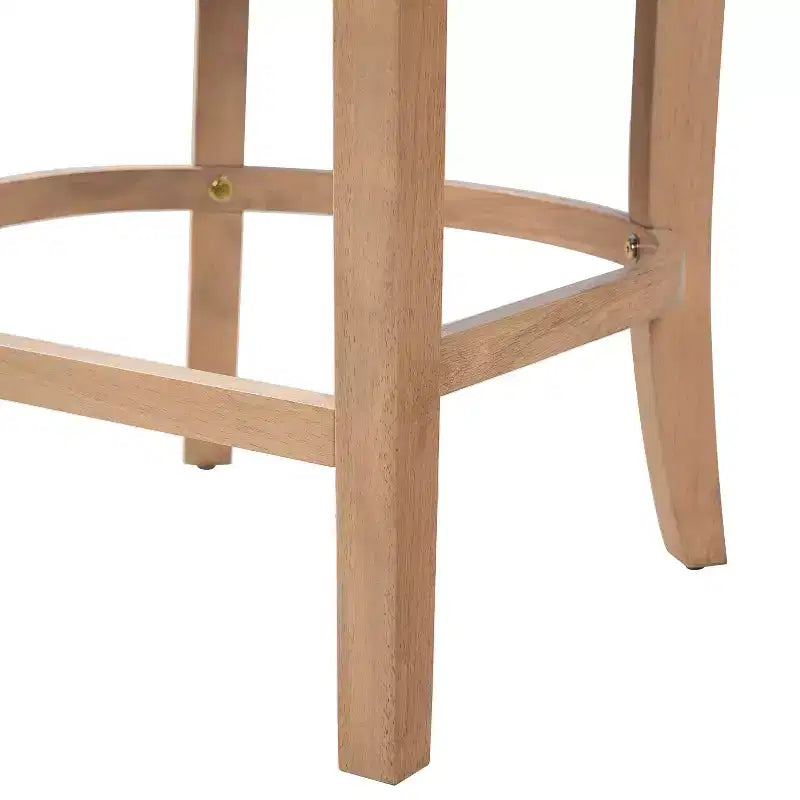Tabourets de comptoir rembourrés Christopher Knight Home Flora en bois d'hévéa rustique avec dossier incurvé et oreillers (Lot de 2)