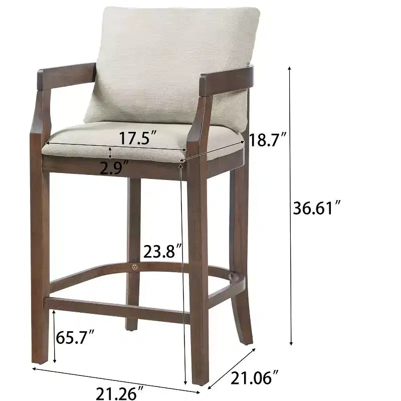 Tabourets de comptoir rembourrés Christopher Knight Home Flora en bois d'hévéa rustique avec dossier incurvé et oreillers (Lot de 2)