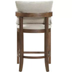 Tabourets de comptoir rembourrés Christopher Knight Home Flora en bois d'hévéa rustique avec dossier incurvé et oreillers (Lot de 2)