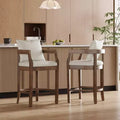 Christopher Knight Home Flora Rustic Rubberwood Upholstered Counter Stools with Curved Backrest and Pillows (Set of 2)