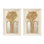 Miroir mural Mid-Century Modern de 20,1 x 29,9 pouces avec détails en feuille d'or, lot de 2