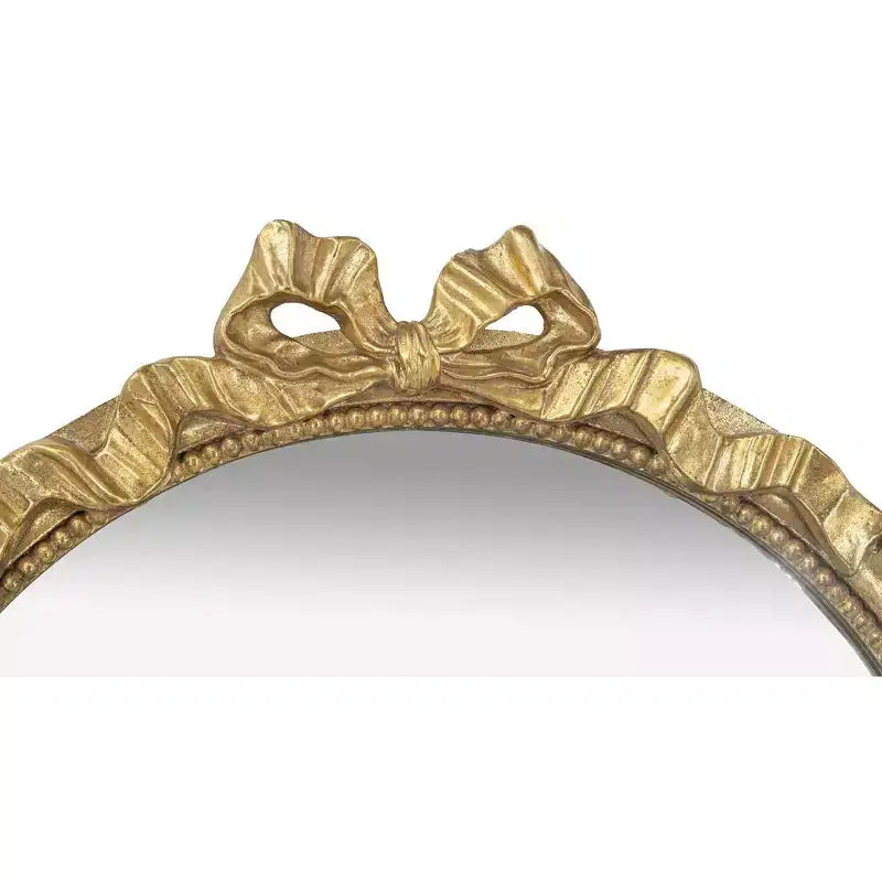 Miroir mural arqué doré de style baroque de 23,6 x 37,3 pouces