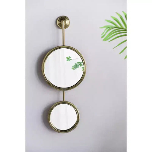 11 x 28.5 Inch Contemporary Circle Wall Mirror Set of 2