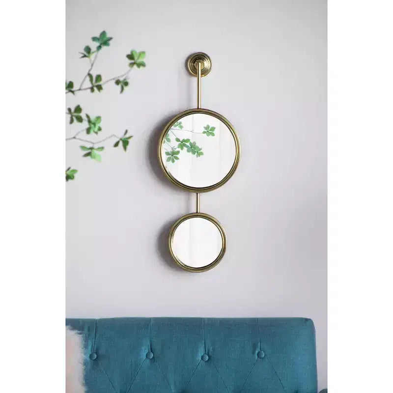 Lot de 2 miroirs muraux circulaires contemporains de 28,5 x 11 po