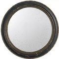 23.5 Inch Round Wall Mirror with Black Wooden Frame