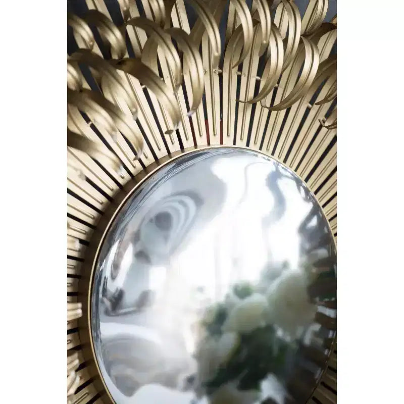 Miroir mural soleil doré de 27 pouces
