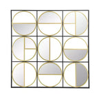 Miroir mural en métal noir perlé de 35,6 pouces