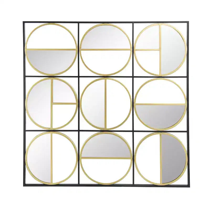 Miroir mural en métal noir perlé de 35,6 pouces