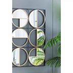 Miroir mural en métal noir perlé de 35,6 pouces