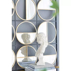 Miroir mural en métal noir perlé de 35,6 pouces