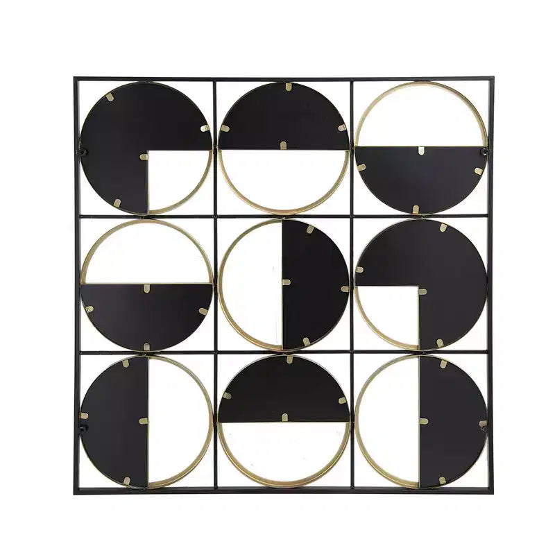 Miroir mural en métal noir perlé de 35,6 pouces
