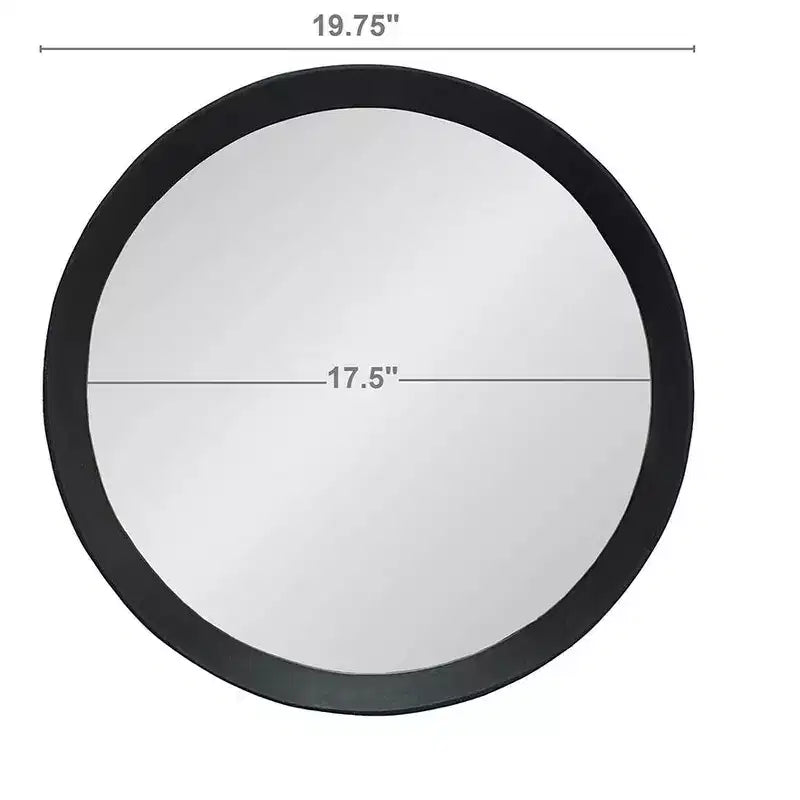 Miroir Mural Rond en Bois de Mangue de 20 Pouces