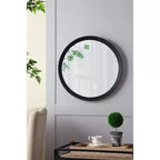 Miroir Mural Rond en Bois de Mangue de 20 Pouces