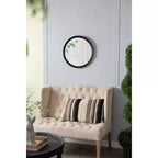Miroir Mural Rond en Bois de Mangue de 20 Pouces