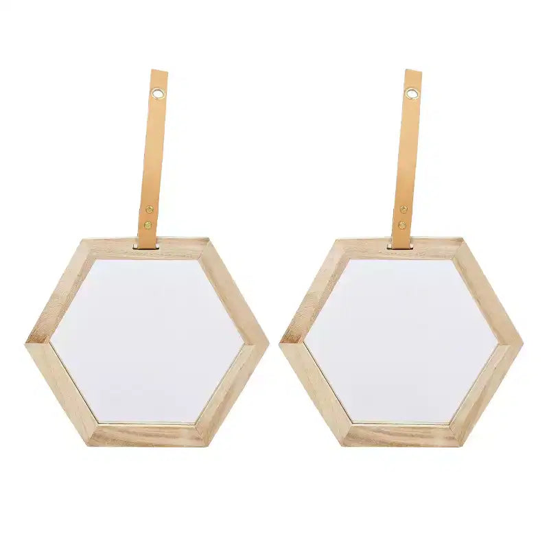 11 x 10 Inch Harlan Hexagon Wall Mirror Set of 2