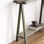 COZONY 43,3 Table console de ferme avec rangement, table de canapé étroite à 2 niveaux avec cadre en A