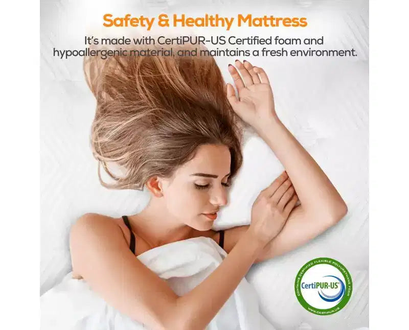 Matelas en mousse à mémoire de forme Gel Queen 14 pouces, fermeté moyenne, matelas pour soulagement de la pression et sommeil frais certifié CertiPUR-US