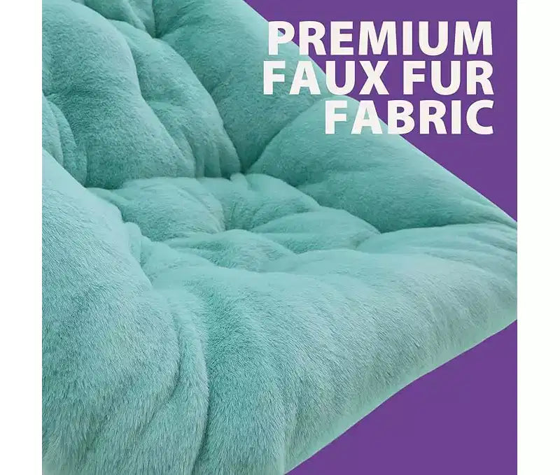 Fauteuil pliant de salon en fausse fourrure douce pour adultes, fauteuil de lecture portable surdimensionné avec cadre en acier au carbone pour chambre, salon, dortoir