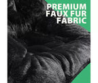 Fauteuil pliant de salon en fausse fourrure douce pour adultes, fauteuil de lecture portable surdimensionné avec cadre en acier au carbone pour chambre, salon, dortoir