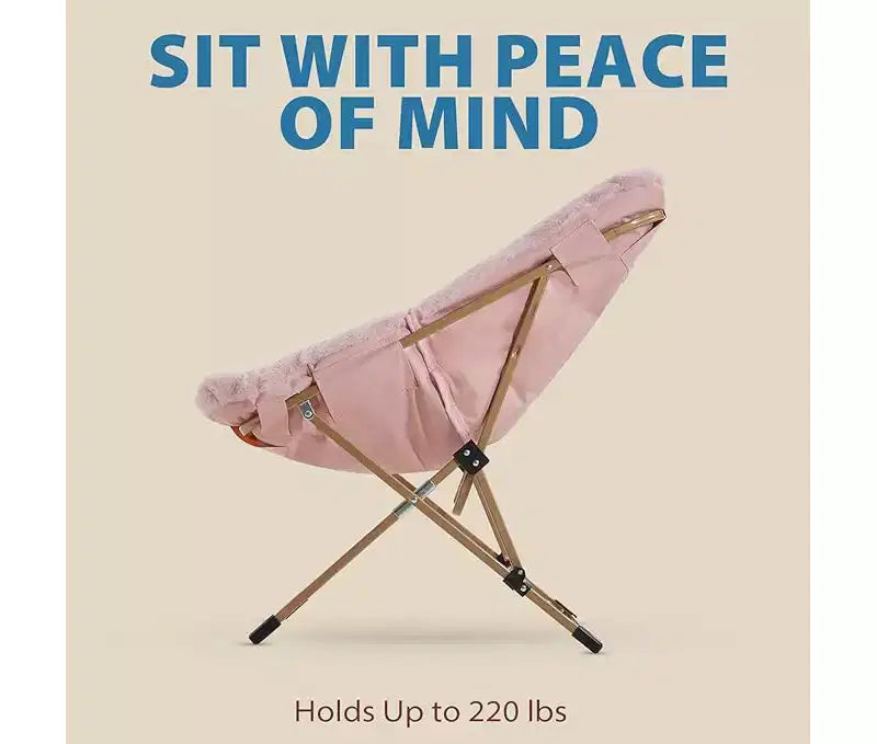 Fauteuil pliant de salon en fausse fourrure douce pour adultes, fauteuil de lecture portable surdimensionné avec cadre en acier au carbone pour chambre, salon, dortoir
