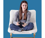 Fauteuil pliant de salon en fausse fourrure douce pour adultes, fauteuil de lecture portable surdimensionné avec cadre en acier au carbone pour chambre, salon, dortoir