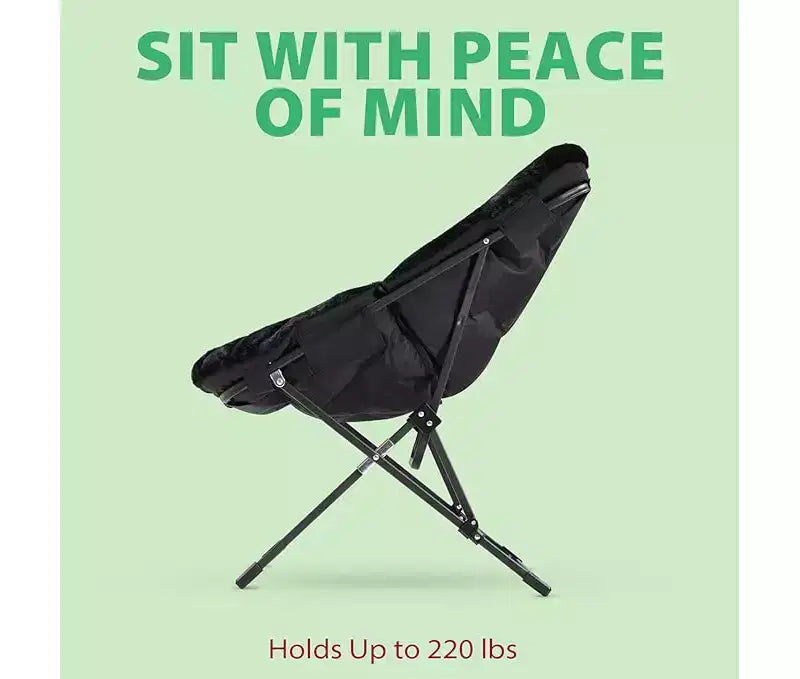 Fauteuil pliant de salon en fausse fourrure douce pour adultes, fauteuil de lecture portable surdimensionné avec cadre en acier au carbone pour chambre, salon, dortoir