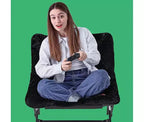 Fauteuil pliant de salon en fausse fourrure douce pour adultes, fauteuil de lecture portable surdimensionné avec cadre en acier au carbone pour chambre, salon, dortoir