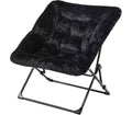 Soft Faux Fur Folding Lounge Chair for Adults, Oversized Portable Reading Chair with Carbon Steel Frame for Bedroom Living Room Dorm