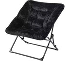 Soft Faux Fur Folding Lounge Chair for Adults, Oversized Portable Reading Chair with Carbon Steel Frame for Bedroom Living Room Dorm