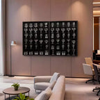 2 vitrines à verres à shot, étagère en bois noir avec étagères amovibles, vitrine murale pour dés à coudre, 30 emplacements
