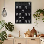 2 vitrines à verres à shot, étagère en bois noir avec étagères amovibles, vitrine murale pour dés à coudre, 30 emplacements