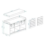 Banc de rangement pour chaussures de ferme avec porte coulissante de style grange et coussin amovible, banc d'entrée/couloir pour chambre à coucher/vestiaire