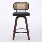 sumyeg Lot de 2 tabourets de comptoir en rotin avec assise pivotante et dossier en cannage, hauteur 26 po