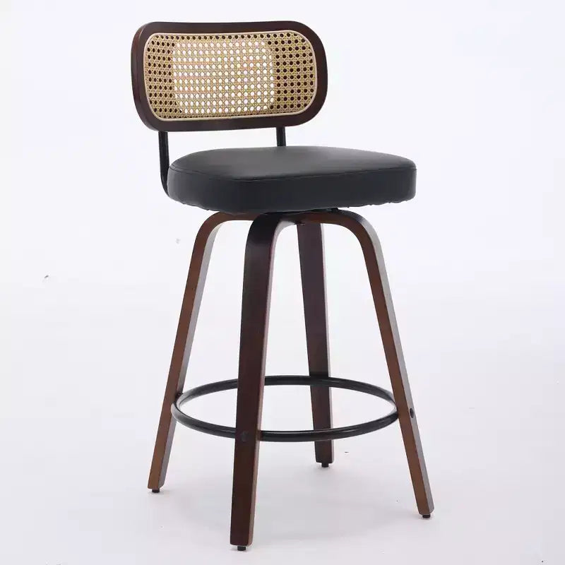 sumyeg Lot de 2 tabourets de comptoir en rotin avec assise pivotante et dossier en cannage, hauteur 26 po