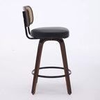 sumyeg Lot de 2 tabourets de comptoir en rotin avec assise pivotante et dossier en cannage, hauteur 26 po