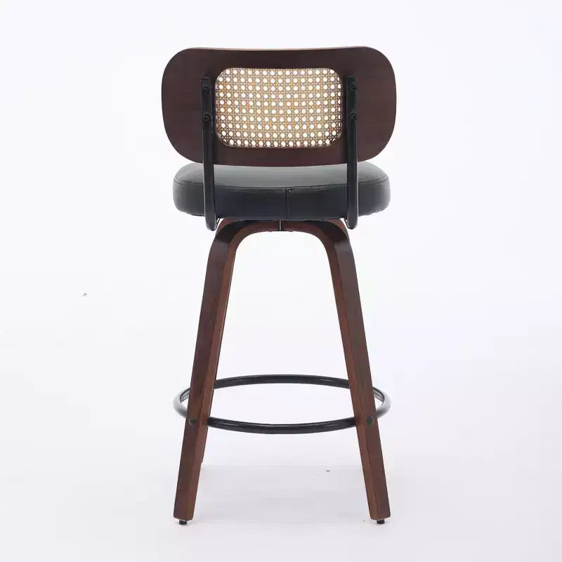 sumyeg Lot de 2 tabourets de comptoir en rotin avec assise pivotante et dossier en cannage, hauteur 26 po