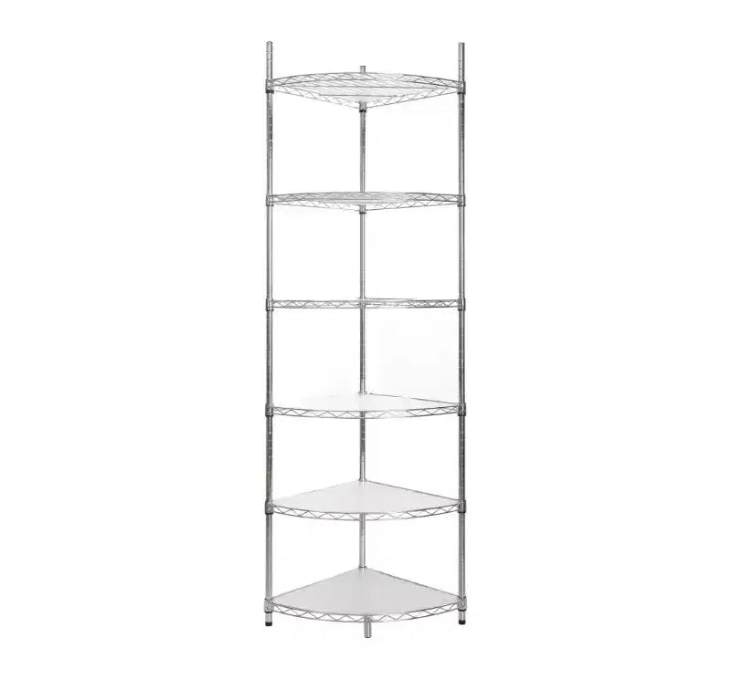 6-Tier Adjustable Corner Wire Shelf (Iron + Plastic)