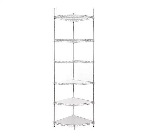 6-Tier Adjustable Corner Wire Shelf (Iron + Plastic)