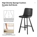 Okak Modern Lot de 2 tabourets de bar, chaises d'îlot de cuisine avec dossier incurvé ergonomique et repose-pieds, tabourets de comptoir en similicuir