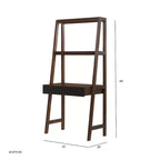 Bureau échelle avec étagère de rangement 81x51x173 cm