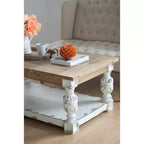 Table Basse Rectangulaire en Bois Style Campagne Française 120x70x50 cm